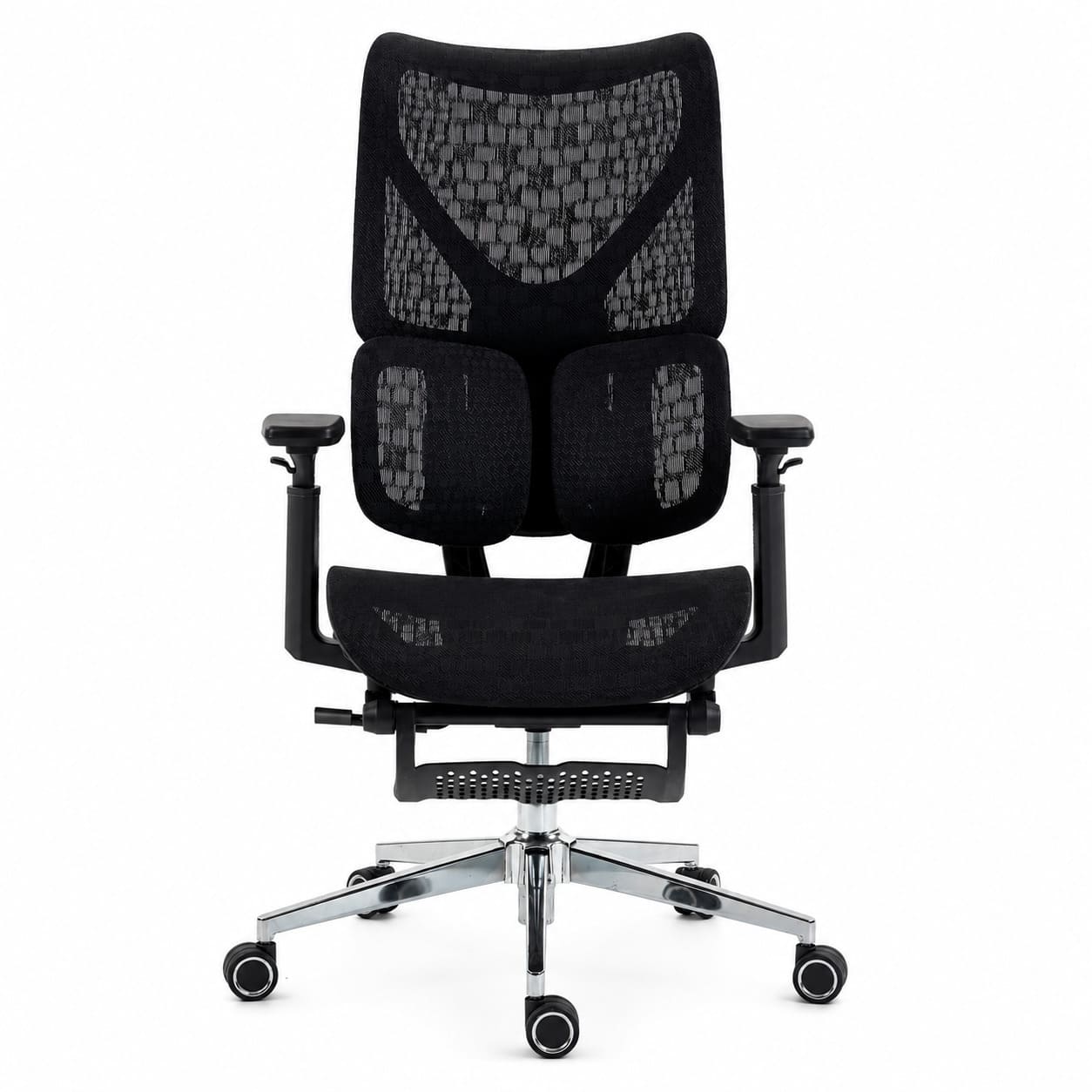 SILLA ERGONOMICA HAVEN D100 PRO RECLINABLE 145º DOBLE LUMBAR REPOSAPIES NEGRO - 1