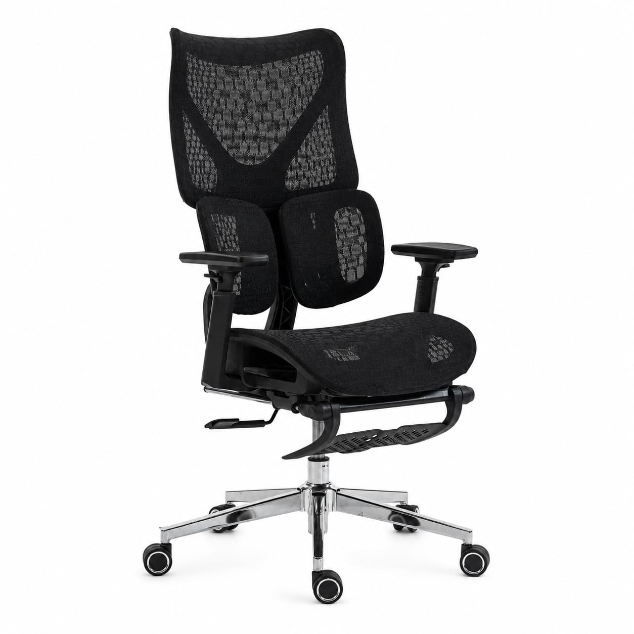 SILLA ERGONOMICA HAVEN D100 PRO RECLINABLE 145º DOBLE LUMBAR REPOSAPIES NEGRO - 4