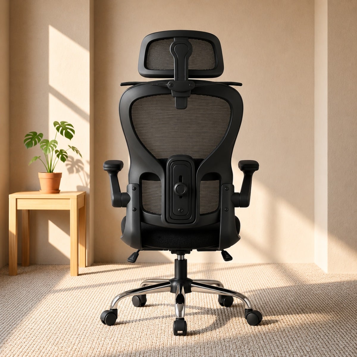SILLA ERGONOMICA HAVEN D1 SOPORTE LUMBAR AJUSTABLE BASE DE ACERO NEGRO - 6