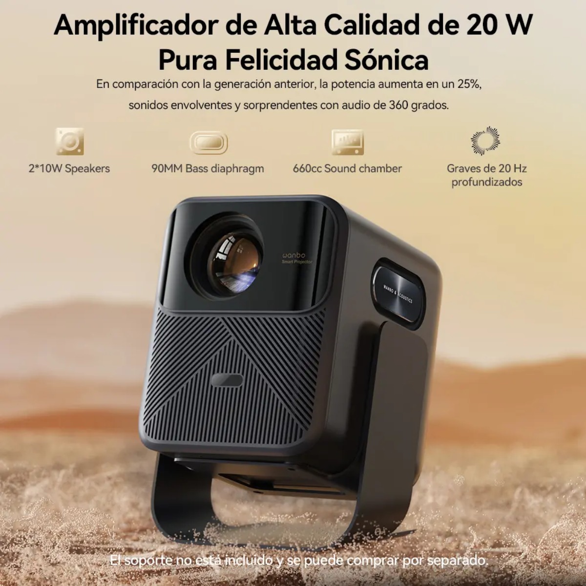PROYECTOR WANBO MOZART 1 PRO 2025 1080P 1200 LUMENES MEMC 4K - 10