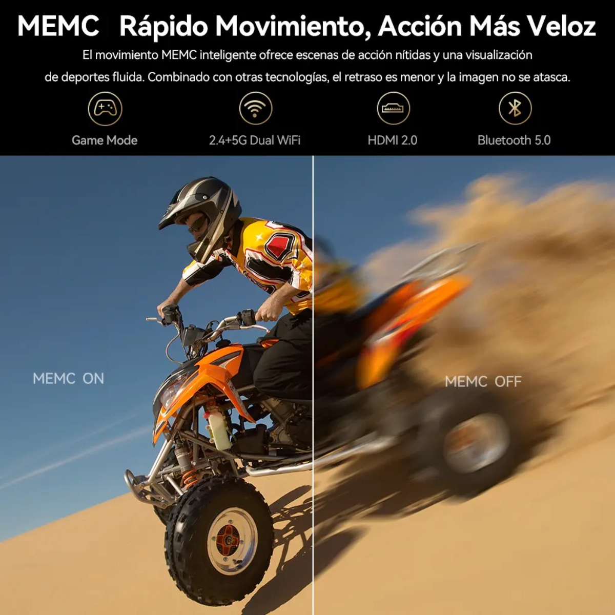 PROYECTOR WANBO MOZART 1 PRO 2025 1080P 1200 LUMENES MEMC 4K - 9