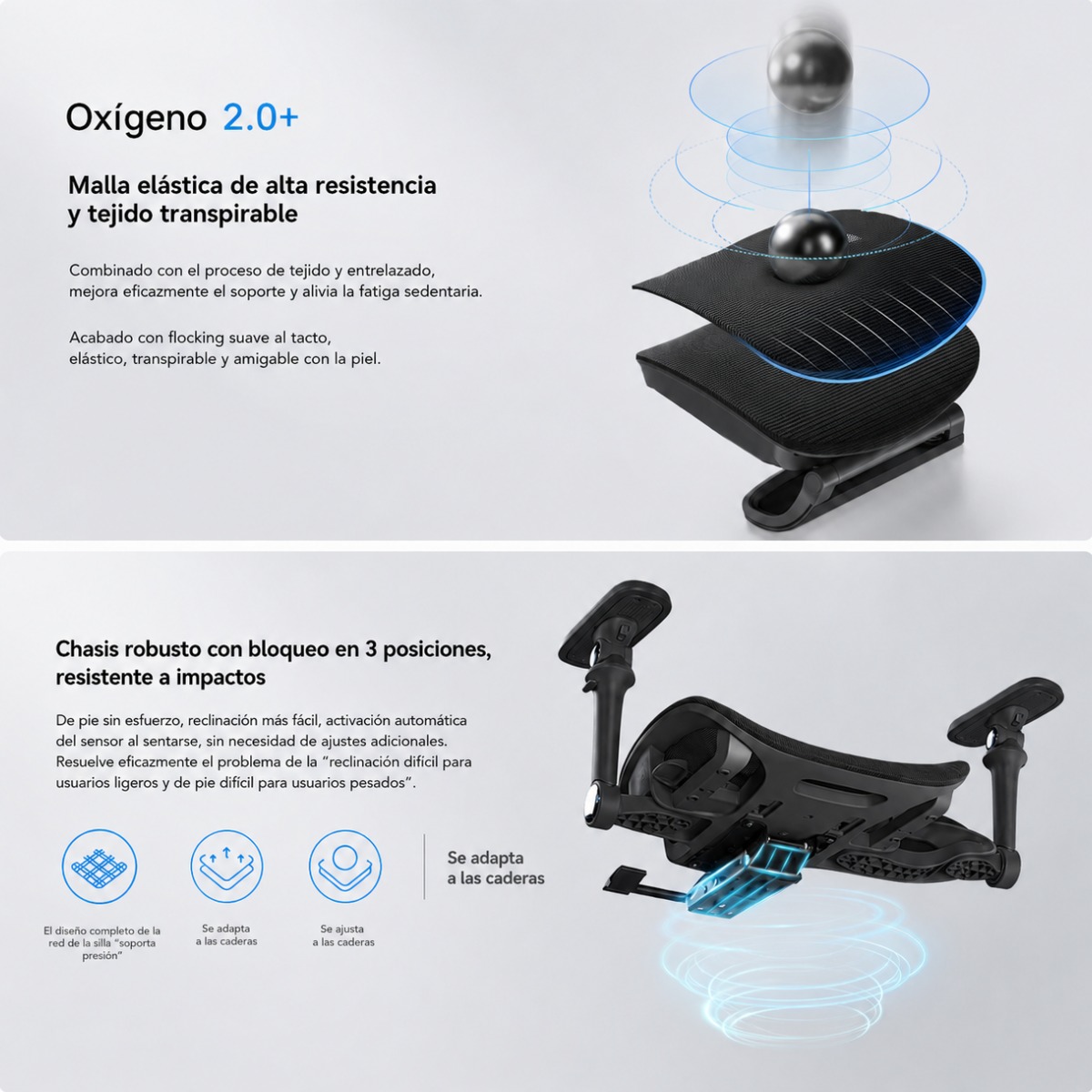 SILLA ERGONOMICA HAVEN S100 ULTRA LUMBAR ANATOMICO MESH BRAZOS 7D NEGRO - 6