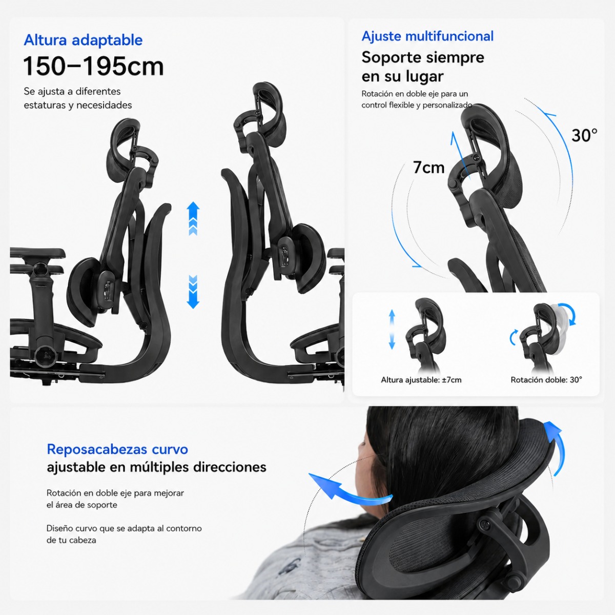 SILLA ERGONOMICA HAVEN S100 ULTRA LUMBAR ANATOMICO MESH BRAZOS 7D NEGRO - 7