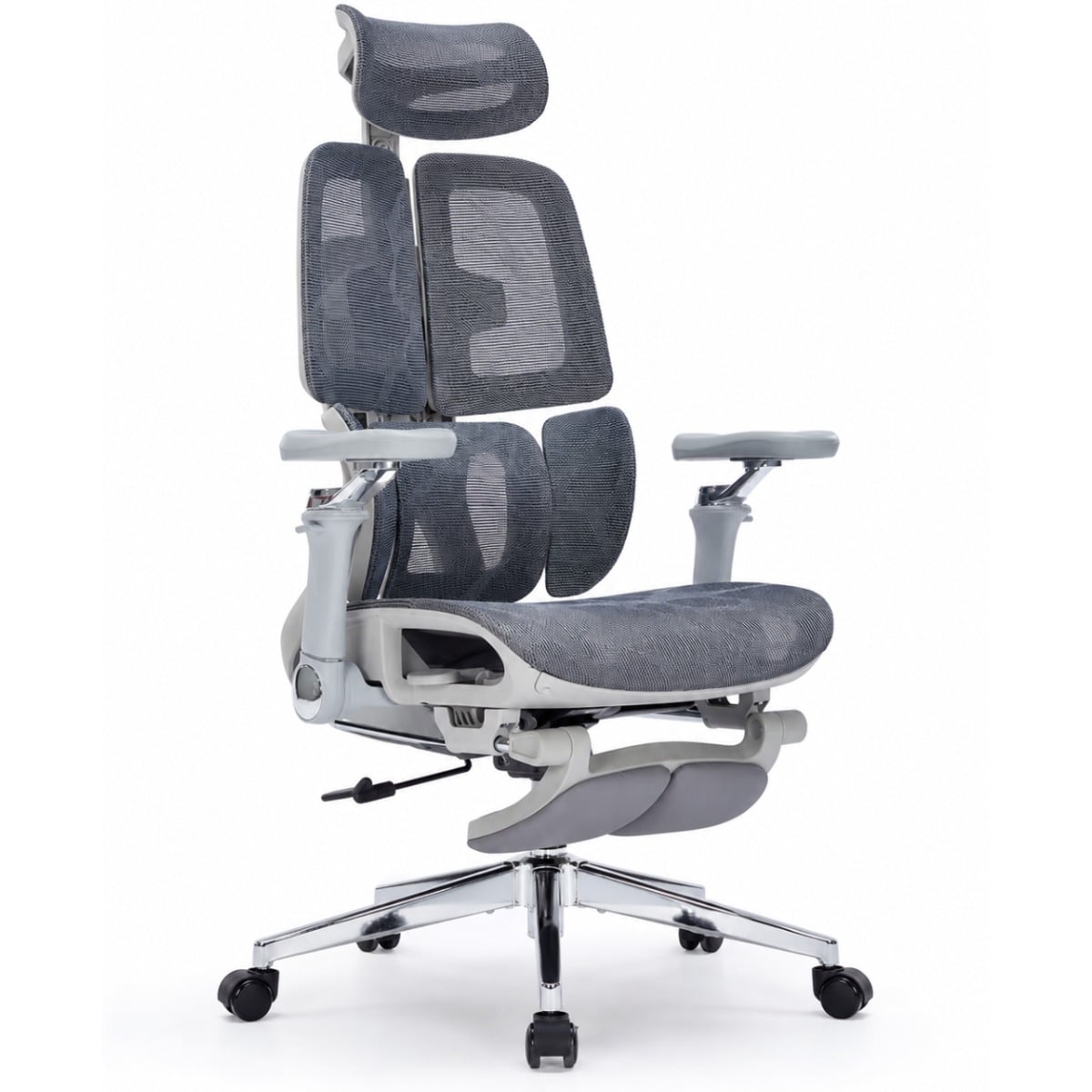 SILLA ERGONOMICA HAVEN E3 PRO WING DOBLE RESPALDO LUMBAR ALAS GRIS - 1
