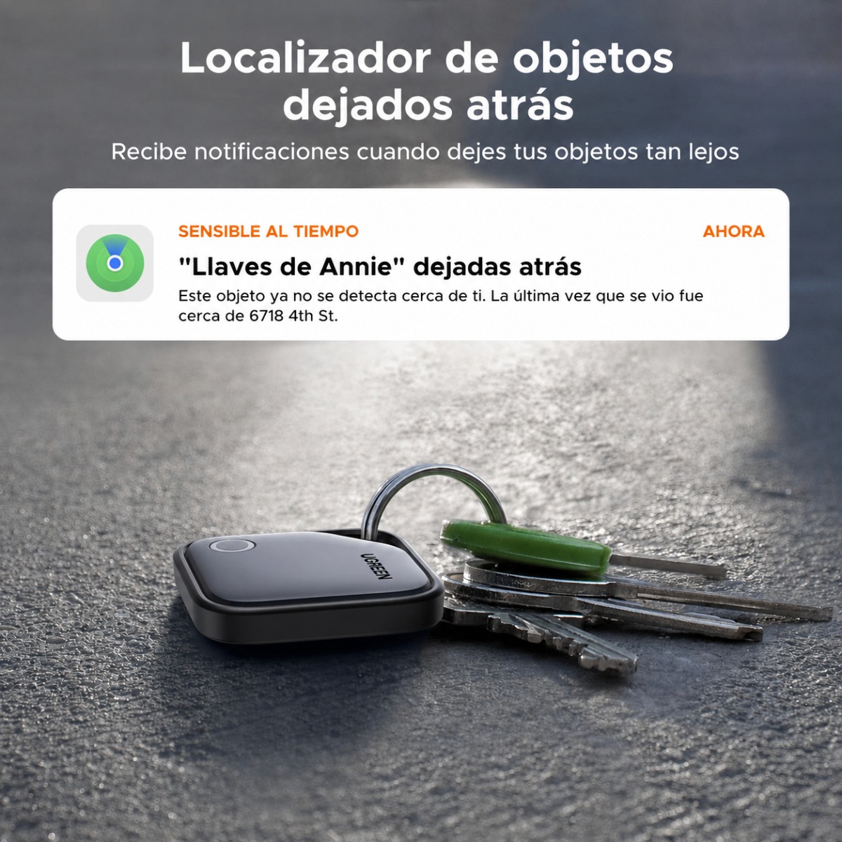 RASTREADOR BLUETOOTH UGREEN FINE TRACK PARA APPLE FIND MY PILA REEMPLAZABLE - 6