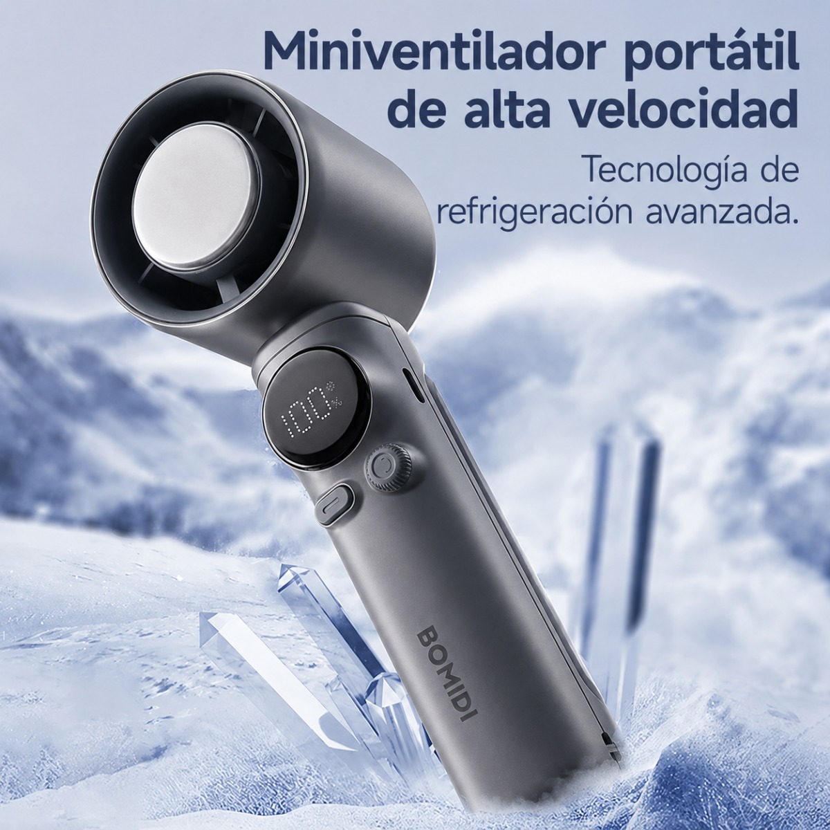 MINI VENTILADOR BOMIDI MF01 NEGRO PORTÁTIL RECARGABLE - 2