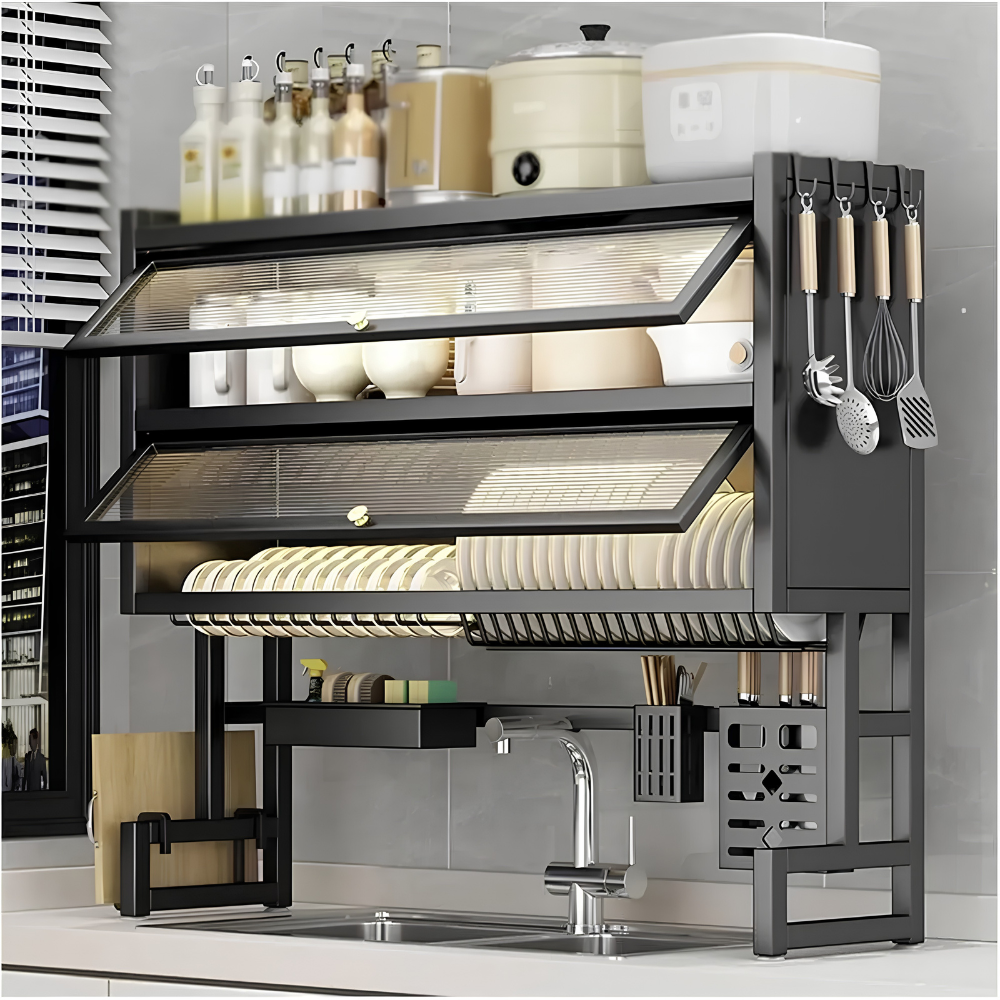 ESCURRIDOR DE PLATOS 2 NIVELES ORGANIZADOR SECAPLATOS COCINA - 2