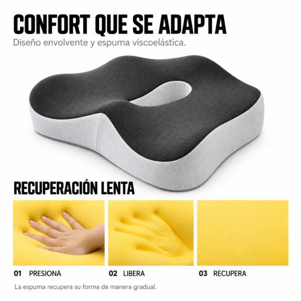 COJÍN ERGONÓMICO PARA SILLA Y AUTO HAVEN E1 ASIENTO ANTIDESLIZANTE - 6