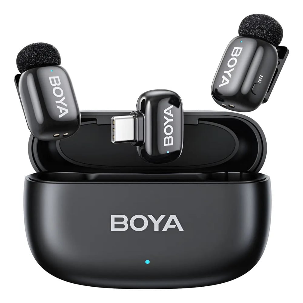 MICRÓFONO INALÁMBRICO BOYA MINI DOBLE USB-C CELULAR PC NEGRO - 1
