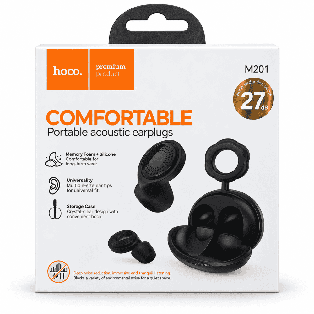 TAPONES AUDITIVOS HOCO M201 CLOUD DE SILICONA ANTIRRUIDO 27 DB PARA DORMIR - 2
