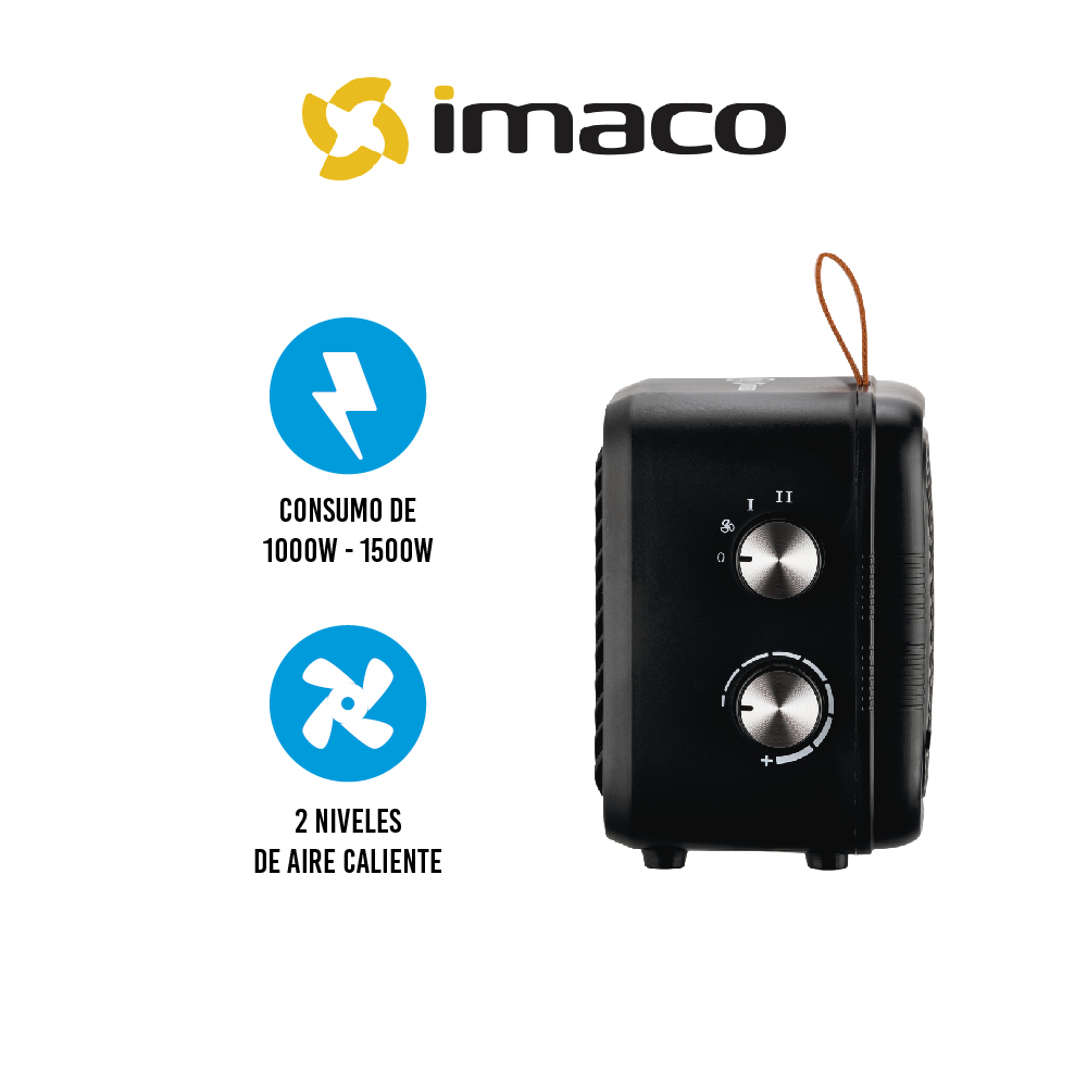 TERMOVENTILADOR IMACO 1500W PORTÁTIL ITC1510 NEGRO - 2
