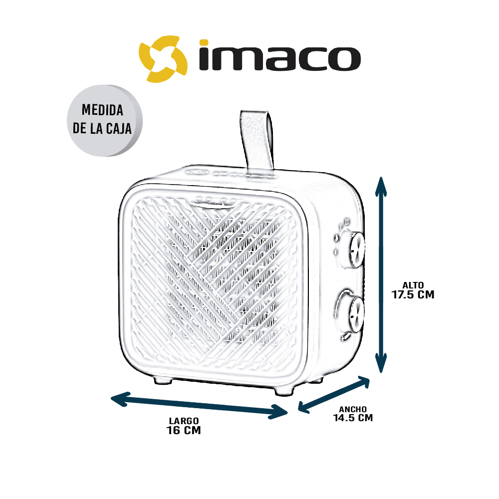 TERMOVENTILADOR IMACO 1500W PORTÁTIL ITC1510 NEGRO - 4