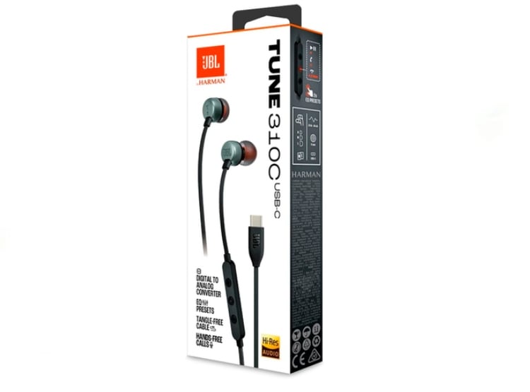 AURICULARES JBL USB-C TUNE 310C CON MICROFONO - NEGRO - 1