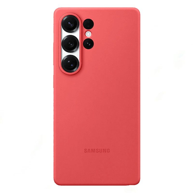 FUNDA SILICONA COMPATIBLE PARA SAMSUNG S25 - ROJO - 1