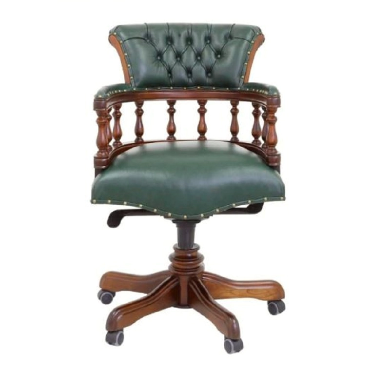 DM SILLA GIRATORIA QUIN DE ESCRITORIO MARRON CON VERDE - 1
