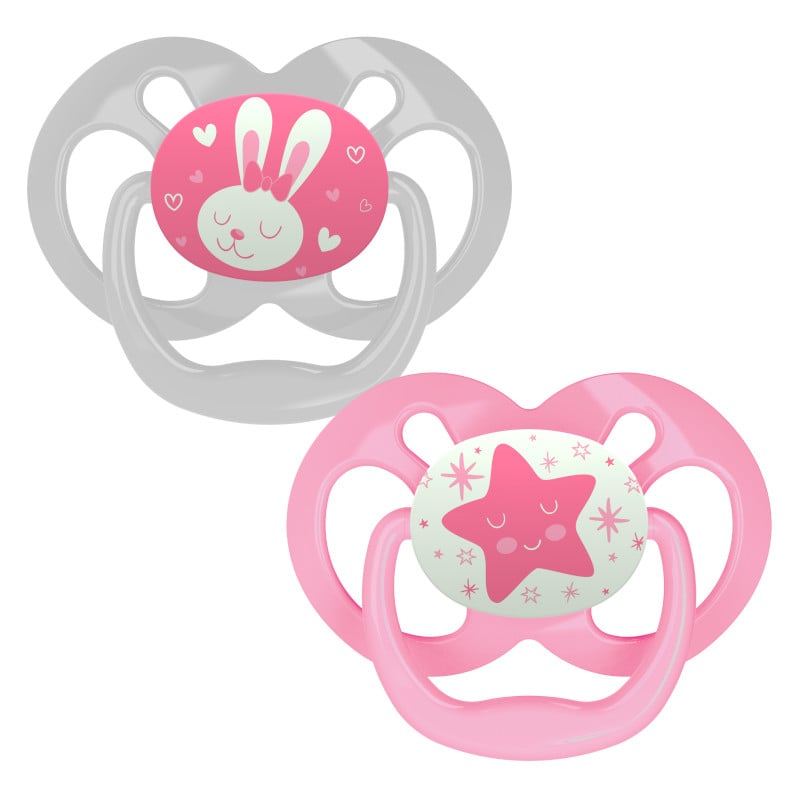 SET X 2 CHUPONES ADVANTAGE QUE BRILLAN ROSA 6-18M - 1
