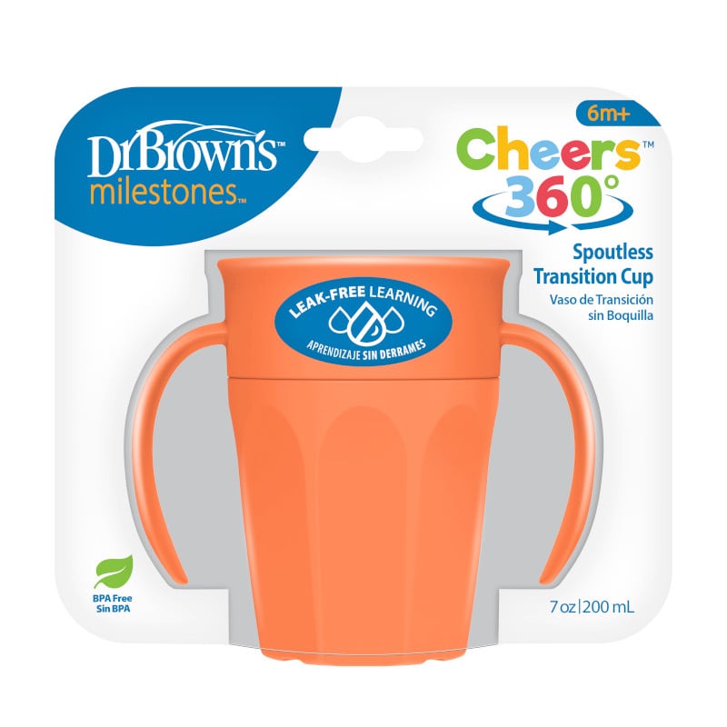 CHEERS 360º VASO DE TRANSICIÓN, 7OZ, CON ASAS, CORAL - 1