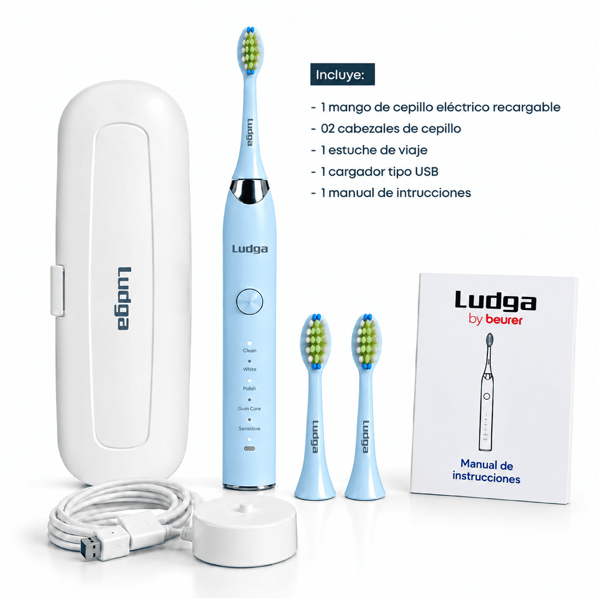 LUDGA CEPILLO DENTAL ELÉCTRICO SONICO LDG TB170A - 2