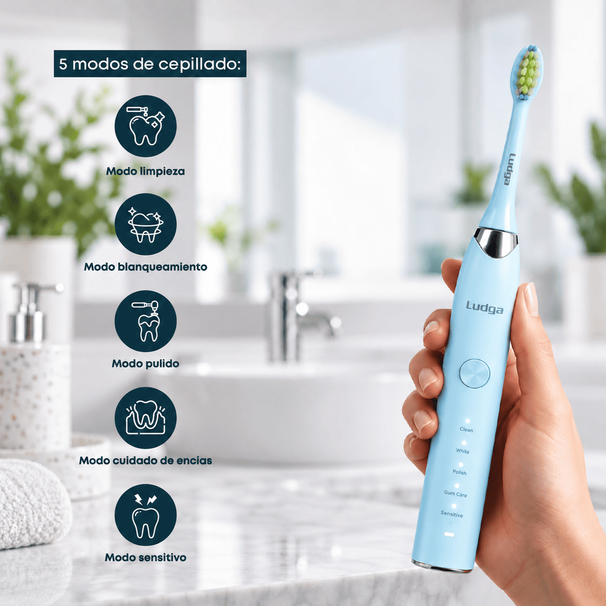 LUDGA CEPILLO DENTAL ELÉCTRICO SONICO LDG TB170A - 5