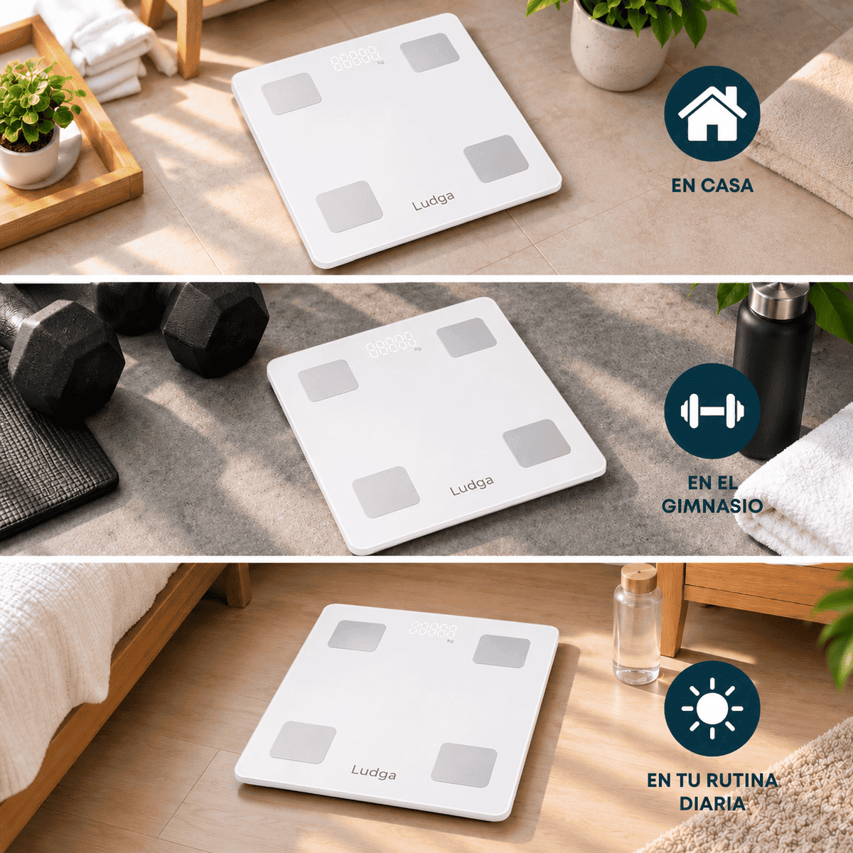 BALANZA DIGITAL INTELIGENTE LUDGA LDG 3140 – 25 MÉTRICAS DE COMPOSICIÓN CORPORAL CON BLUETOOTH - 5