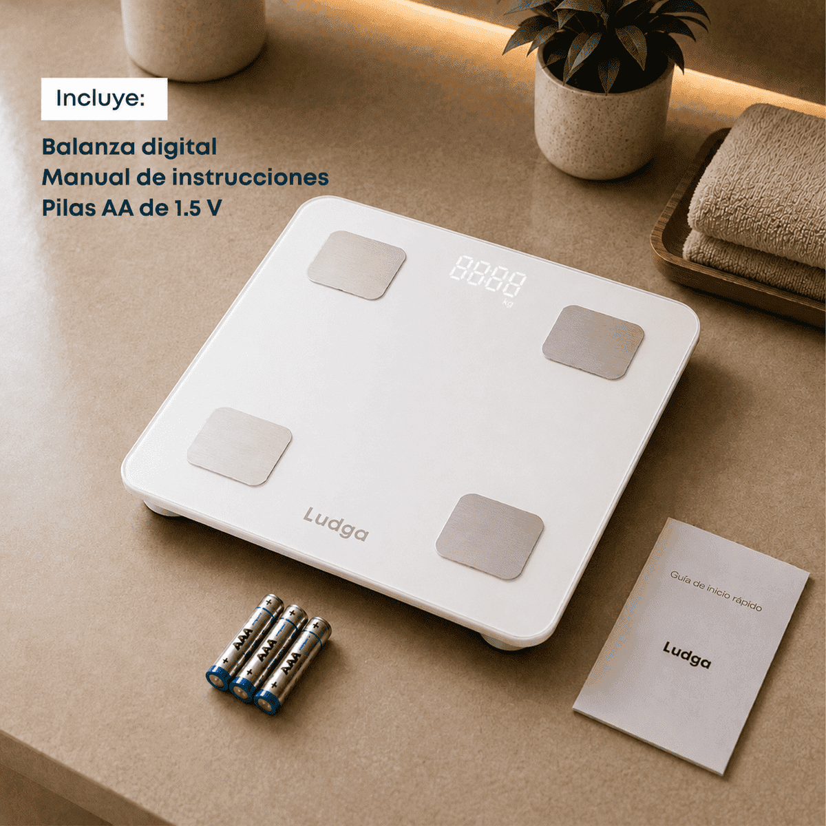 BALANZA DIGITAL INTELIGENTE LUDGA LDG 3140 – 25 MÉTRICAS DE COMPOSICIÓN CORPORAL CON BLUETOOTH - 6