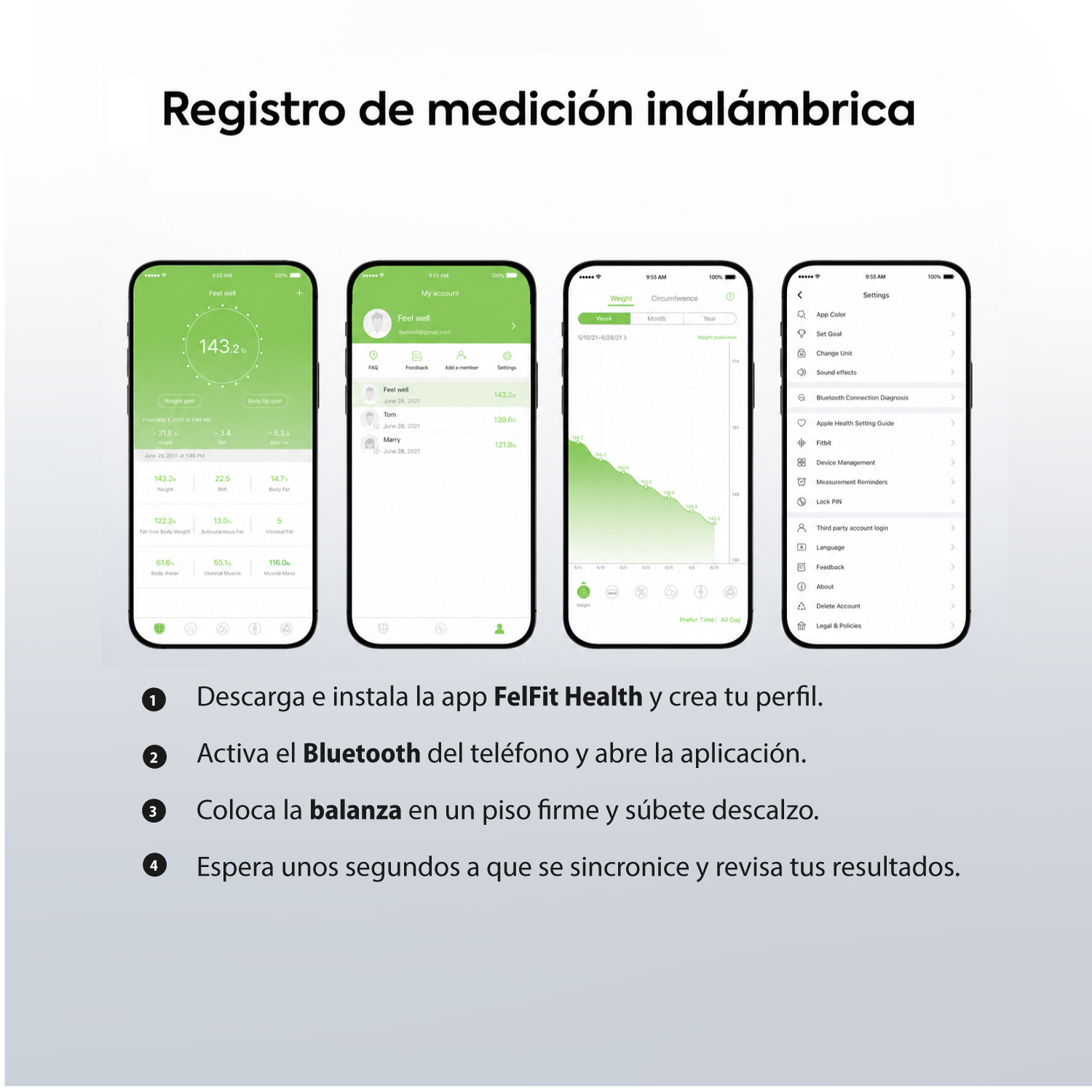 BALANZA DIGITAL INTELIGENTE LUDGA LDG 3520 – 25 MÉTRICAS DE COMPOSICIÓN CORPORAL CON BLUETOOTH - 6
