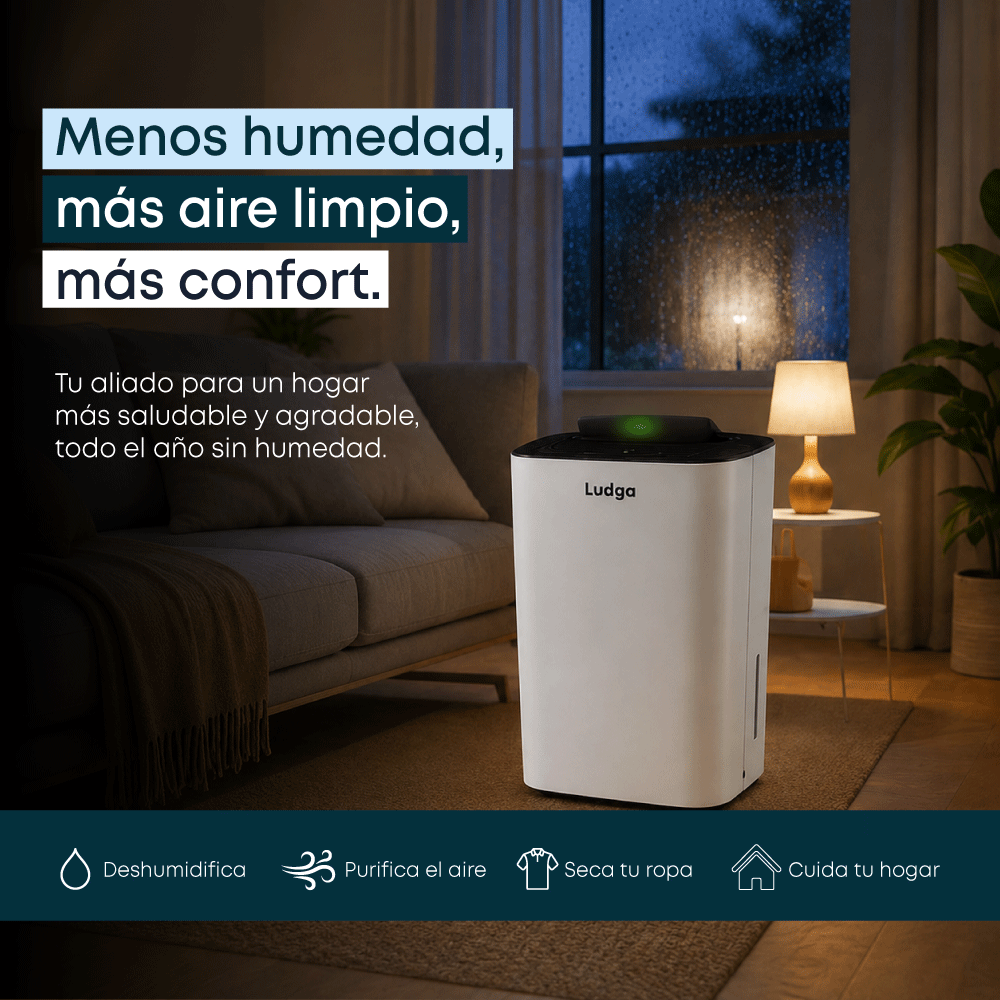 DESHUMEDECEDOR Y PURIFICADOR DE AIRE 2 EN 1 LUDGA LDG-6288 - 6