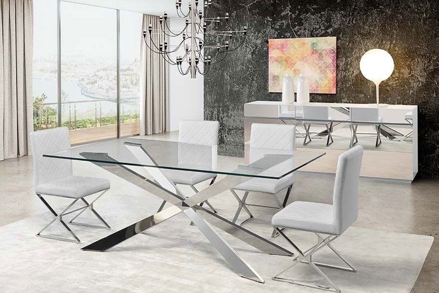 MESA DE COMEDOR ASTERISCO - ACERO INOXIDABLE - 2