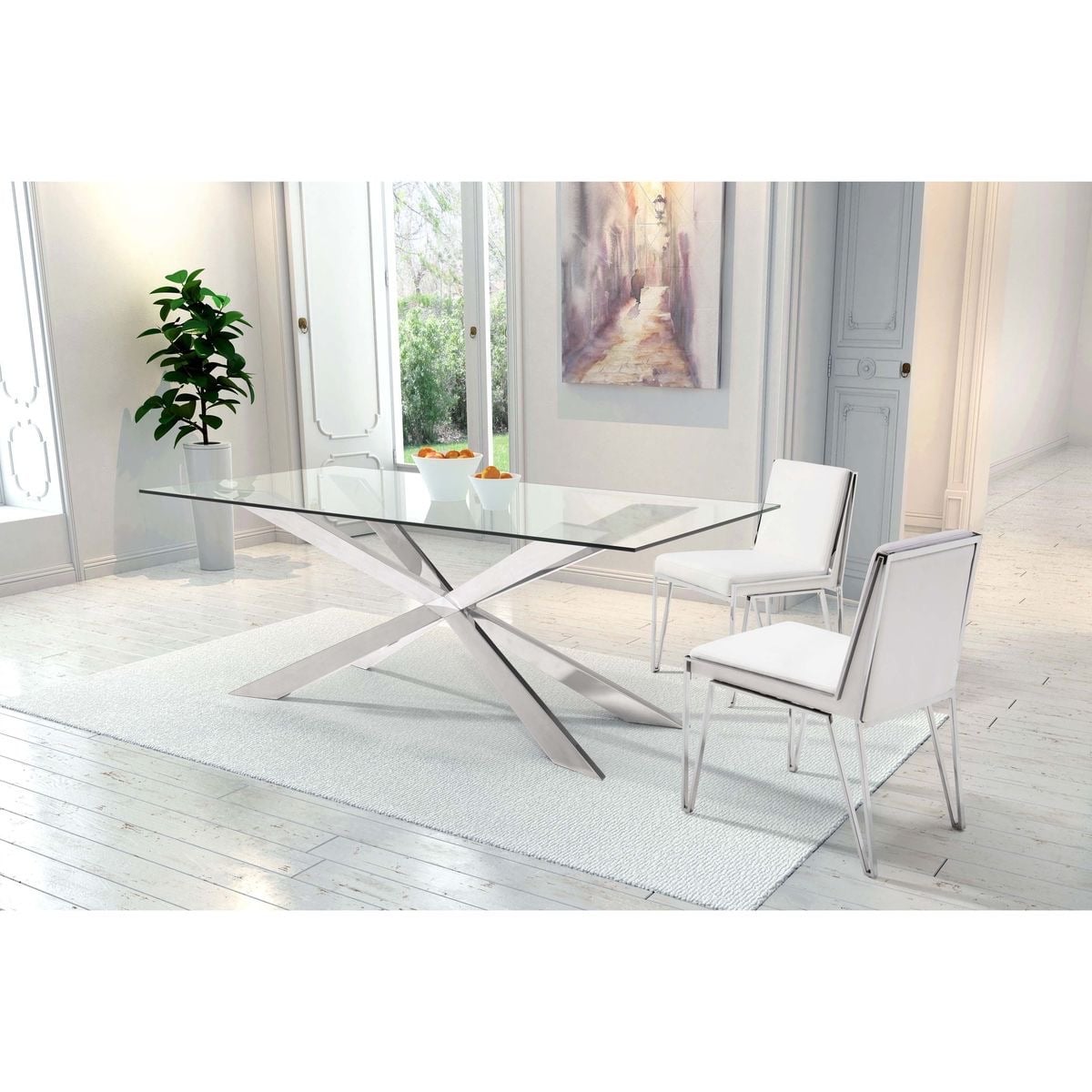 MESA DE COMEDOR ASTERISCO - ACERO INOXIDABLE - 4
