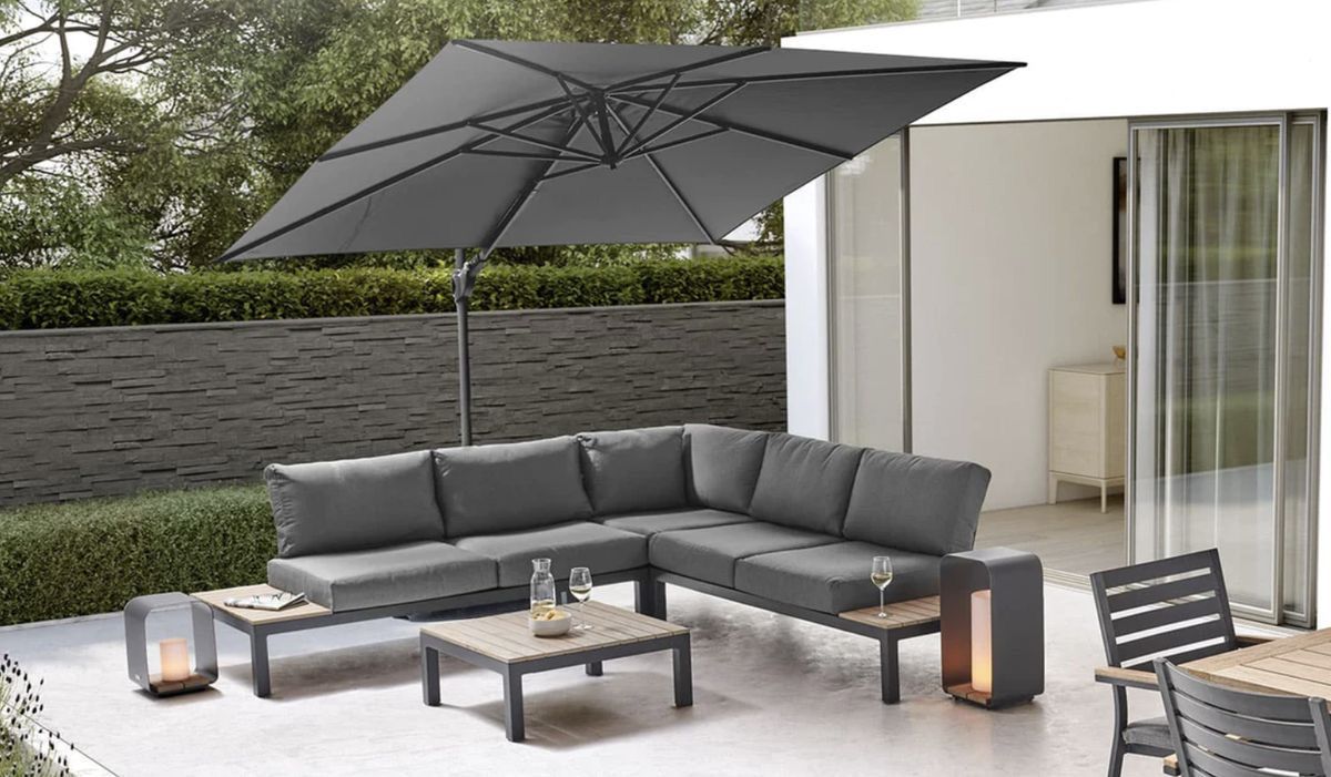 SECCIONAL DE TERRAZA SAUDI 3 PIEZAS - DE ACERO INOXIDABLE - 1