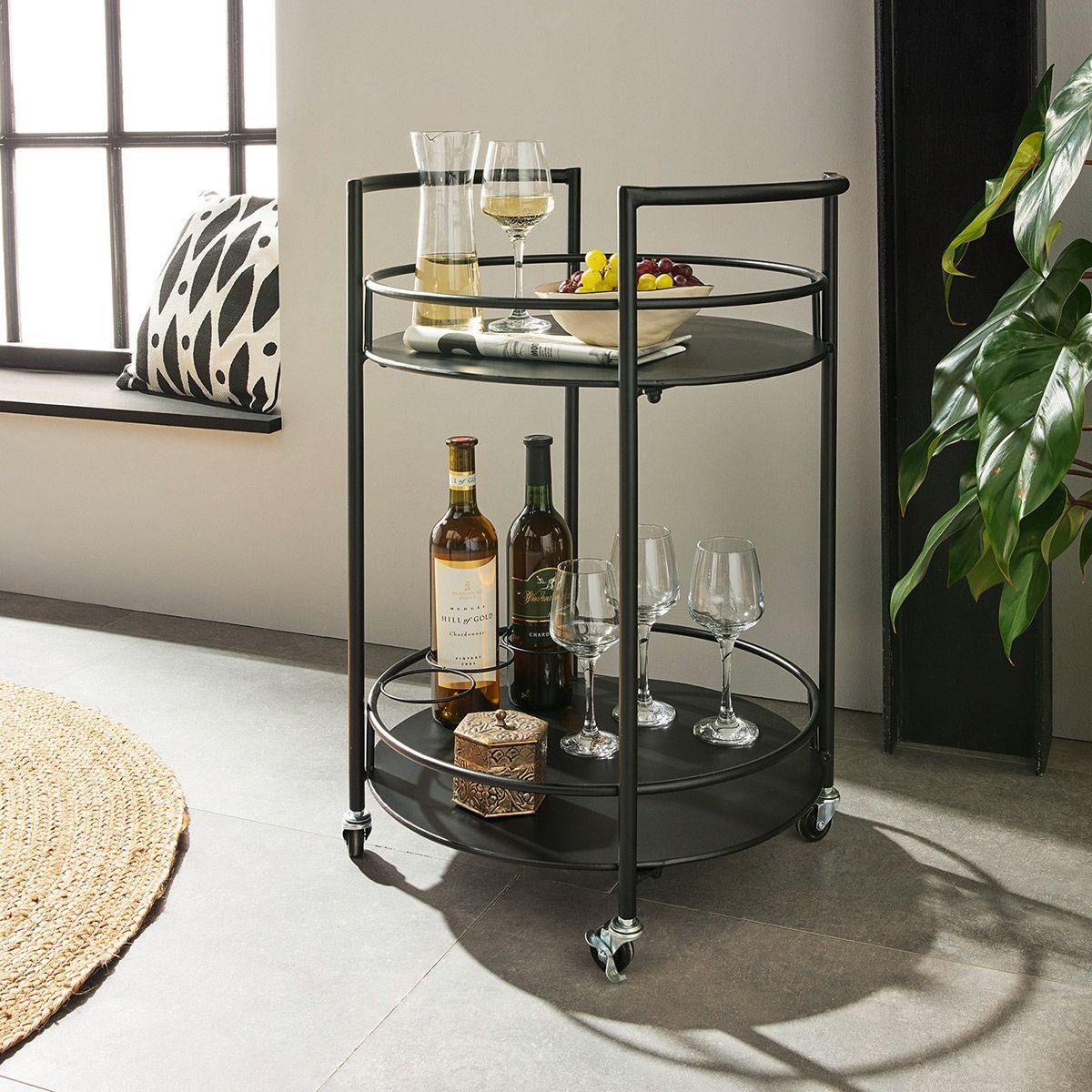 CARRO BAR NONA - METAL NEGRO 45 X 75 CM - 1