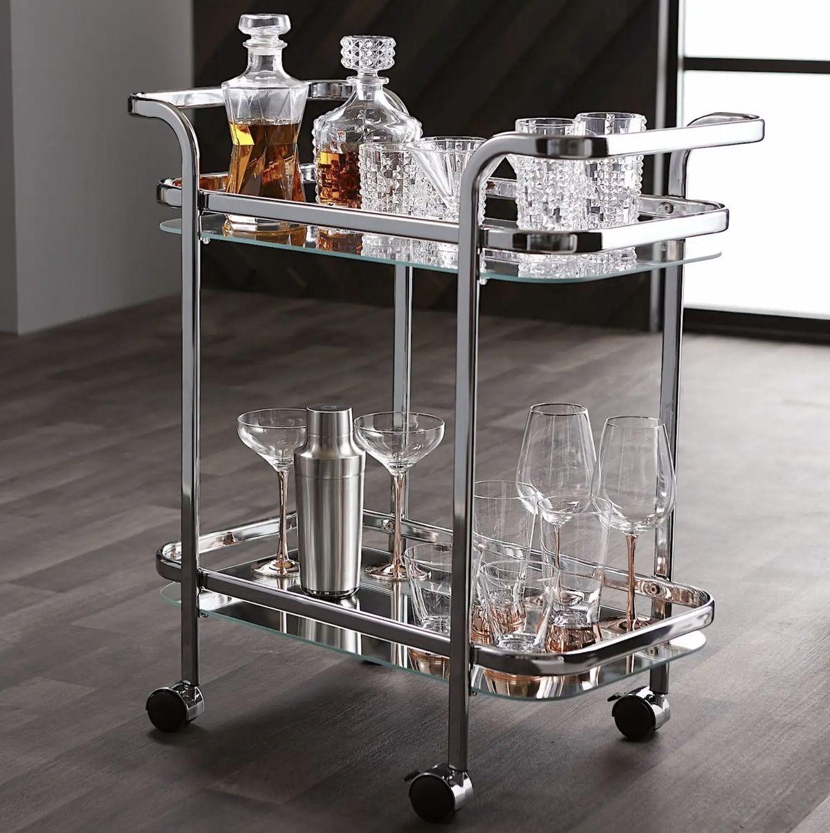 CARRO BAR FRANKIE - ACERO INOXIDABLE 60 X 30 X 80 CM - 1