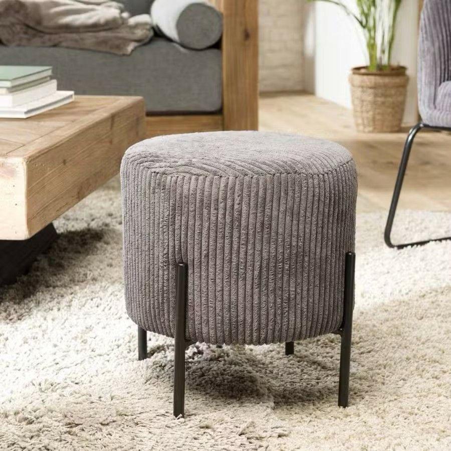BIALIK PUFF -REDONDO CON BASE METAL NEGRO MATE - 1