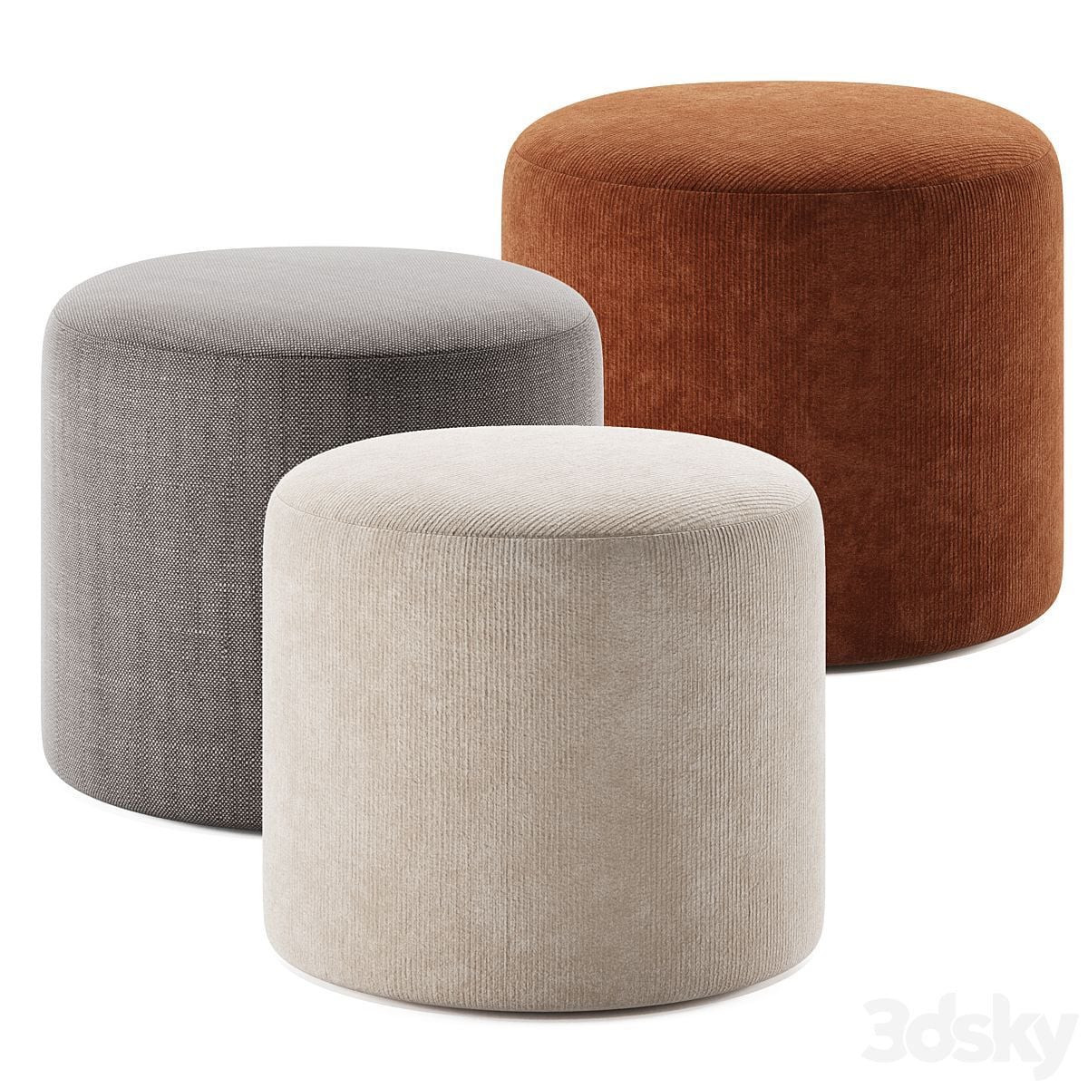JUEGO DE 3 POUFS LASSALLE 42 X 42 - CASA CONCEPTO - 1