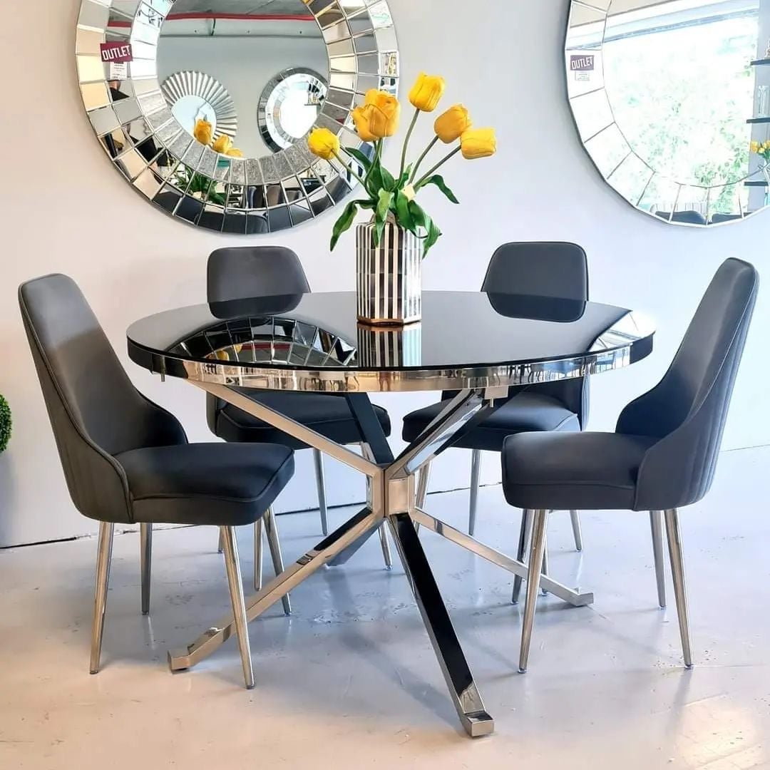 MESA COMEDOR ISSKA DE ACERO INOXIDABLE DE CASA CONCEPTO - 120 X 80 CM - 1