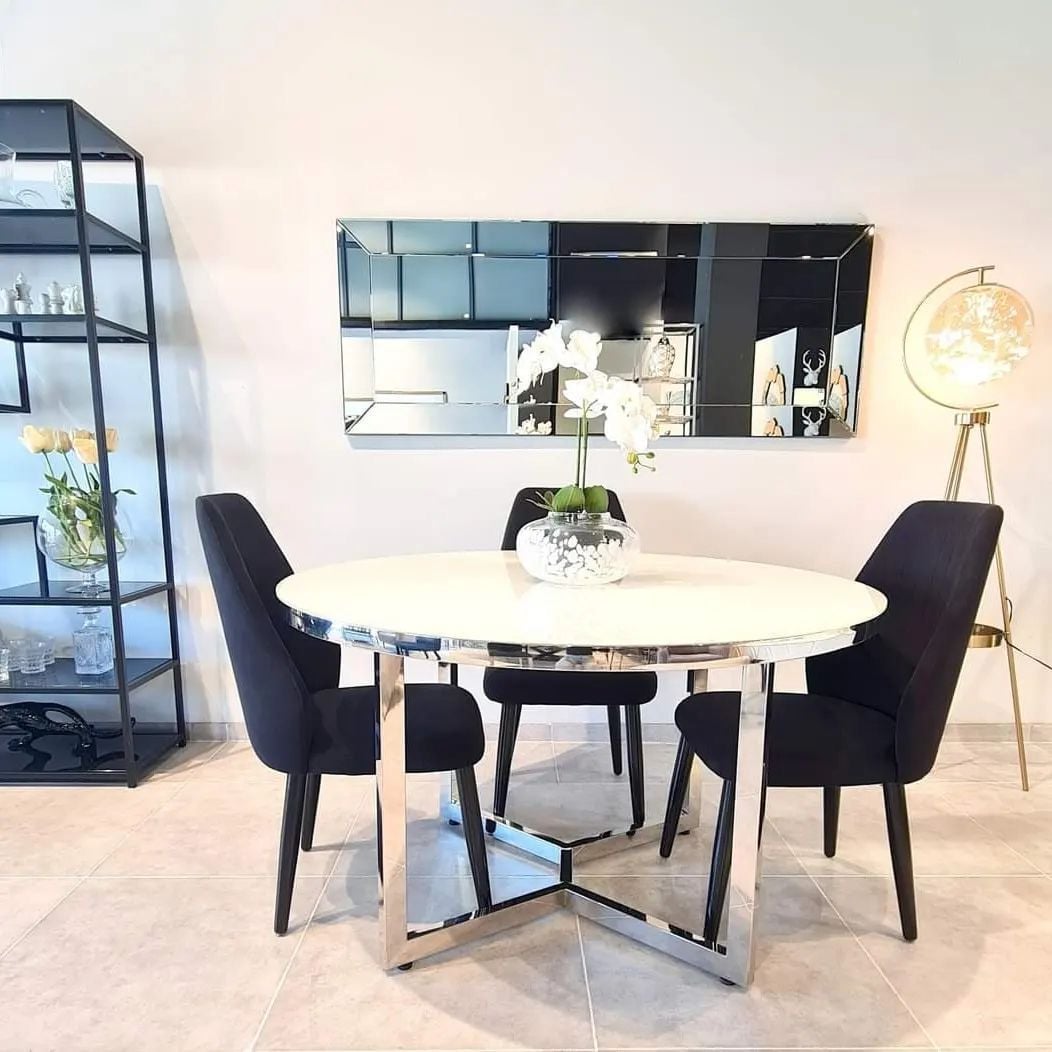 MESA COMEDOR ESTHER DE ACERO INOXIDABLE DE CASA CONCEPTO - 110 X 80 CM - 1