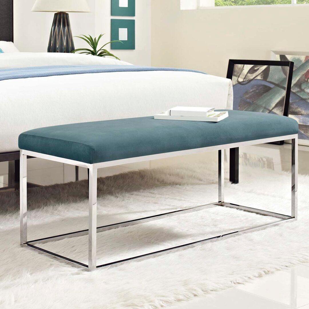 BANQUETA BONYU - RECTANGULAR DE ACERO Y TAPIZADO - 4