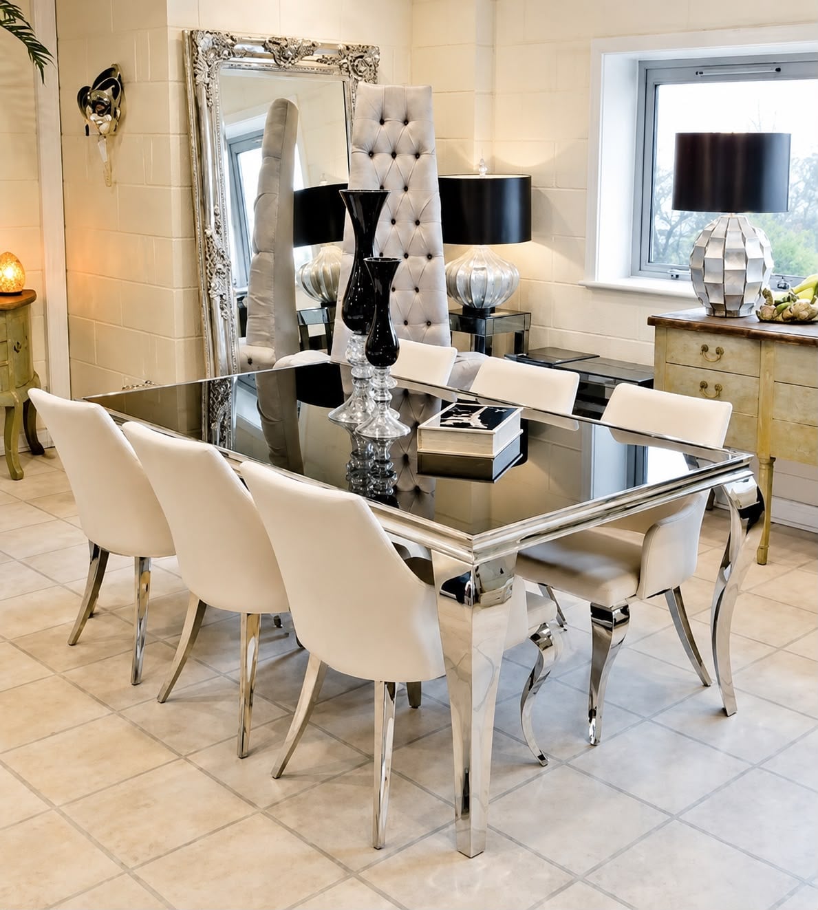 JUEGO DE COMEDOR LYON BY CASA CONCEPTO - ACERO INOXIDABLE - 1