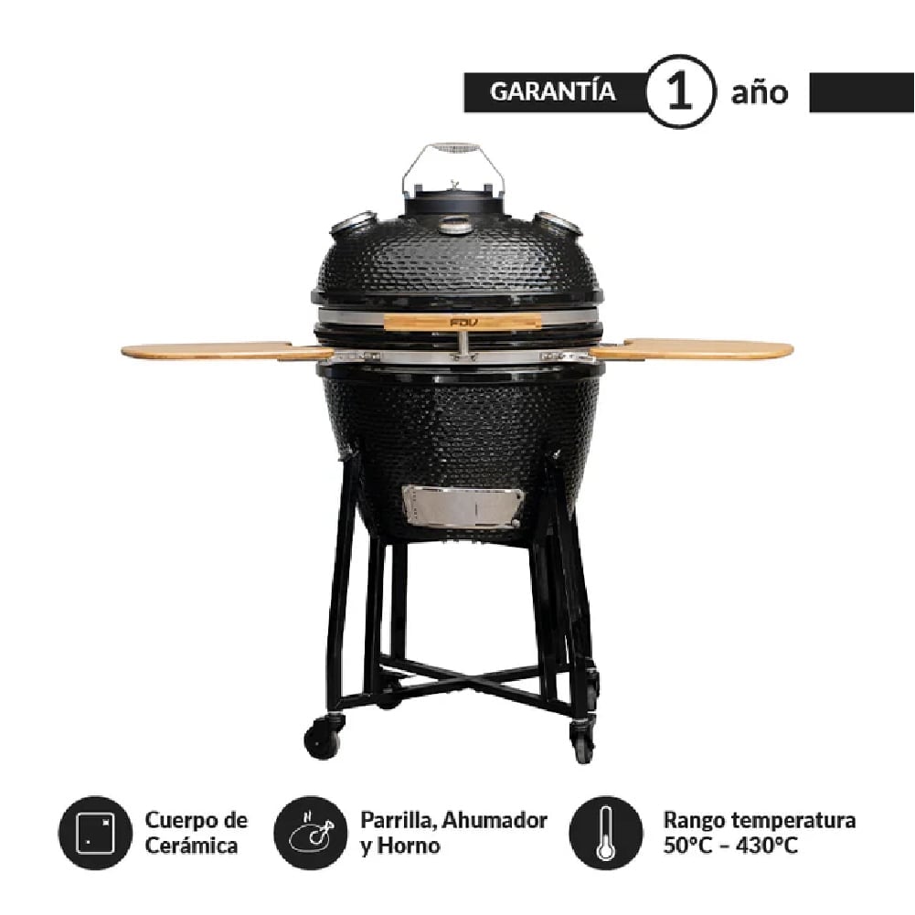 COMBO FDV PARRILLA KAMADO TOKIO NEGRO 22' + CAVA DE VINOS BLACK 12 BOTELLAS - 3