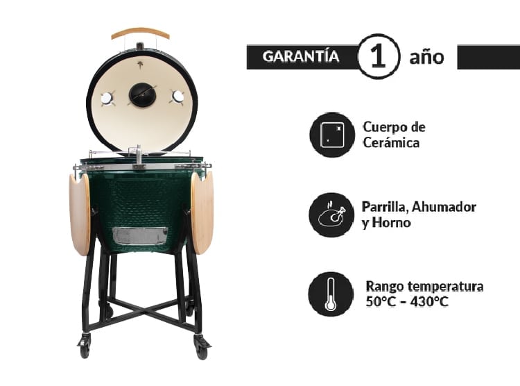 COMBO FDV PARRILLA KAMADO TOKIO VERDE 22' + CAVA DE VINOS BLACK 12 BOTELLAS - 4