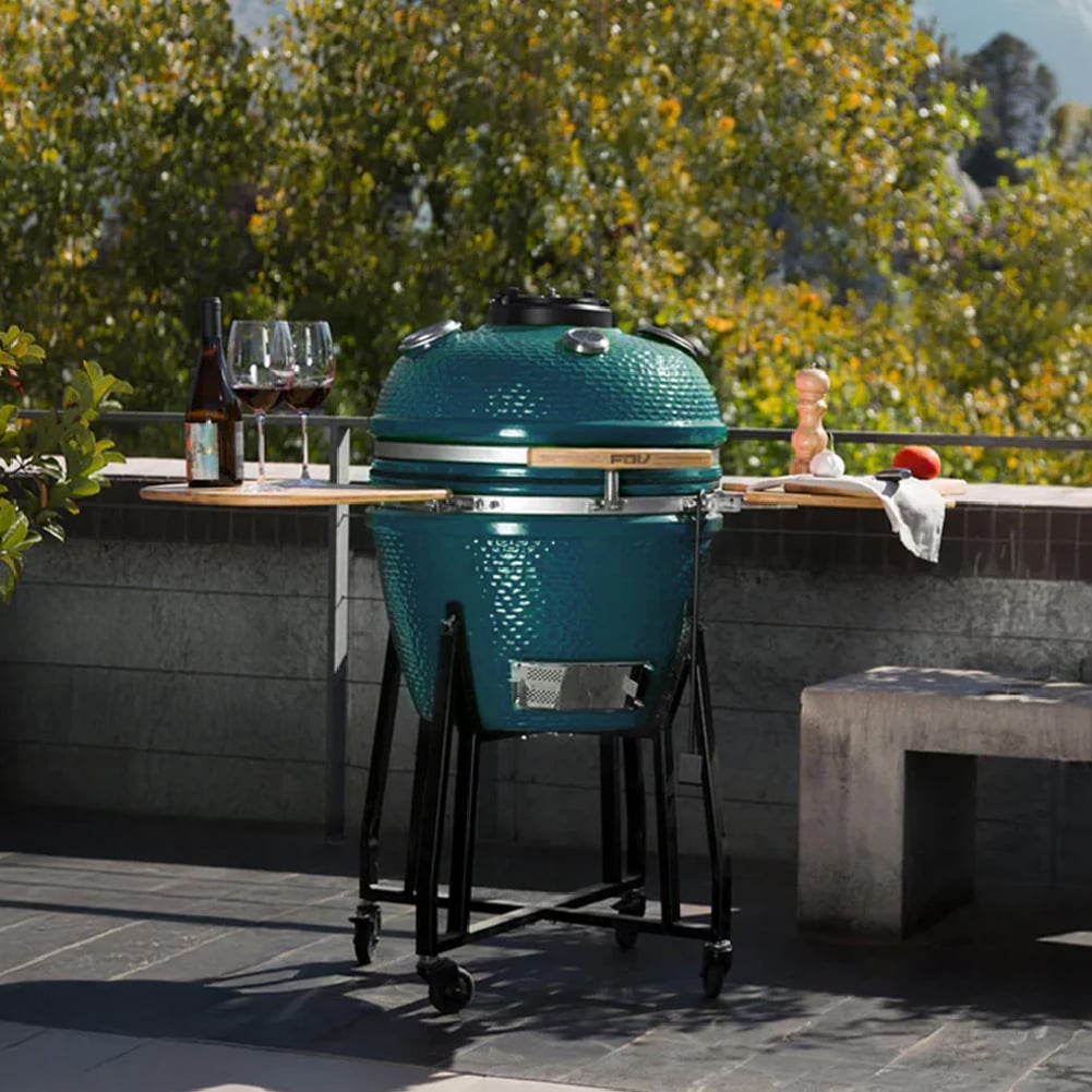 COMBO FDV PARRILLA KAMADO TOKIO AZUL PETROL 22' + ENCENDEDOR DE CARBON CHARCOAL - 2