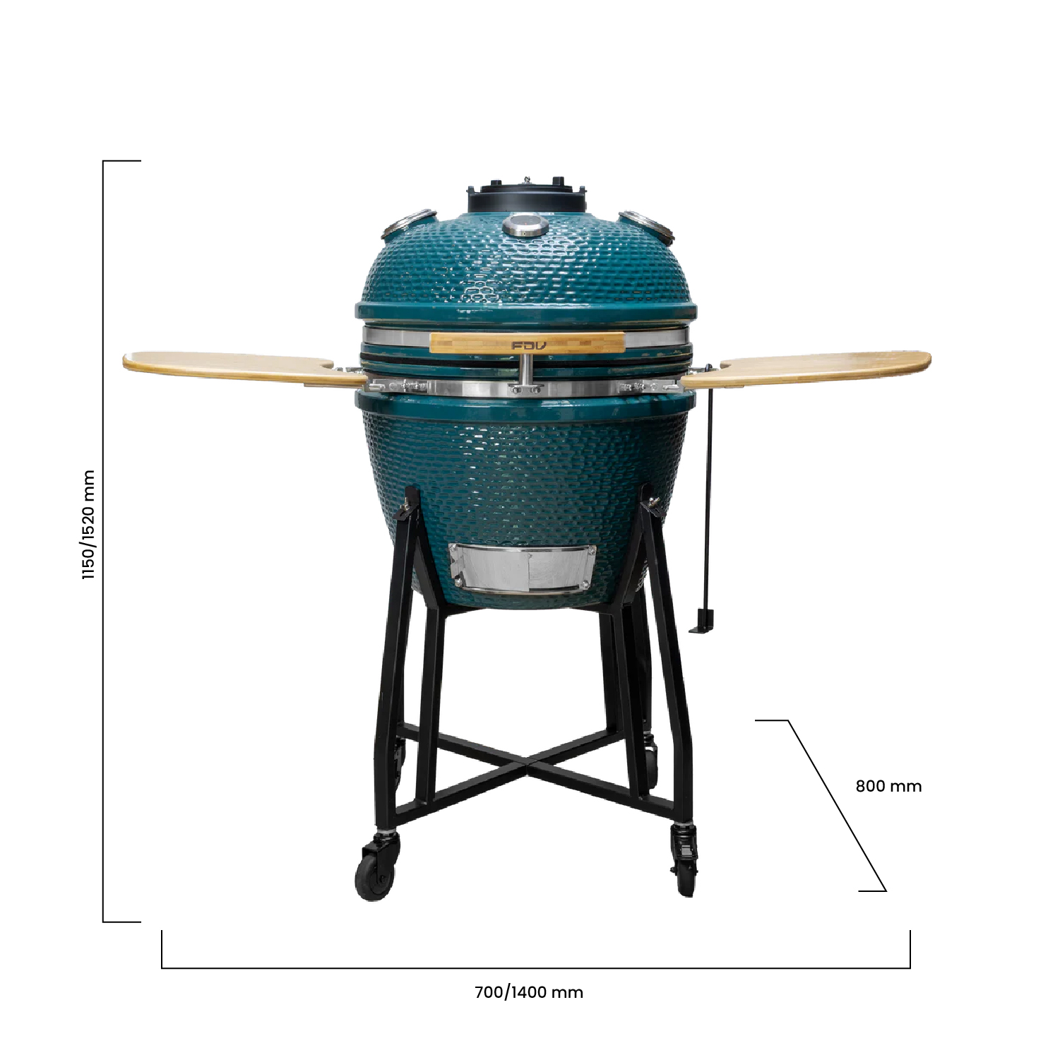 COMBO FDV PARRILLA KAMADO TOKIO AZUL PETROL 22' + ENCENDEDOR DE CARBON CHARCOAL - 4