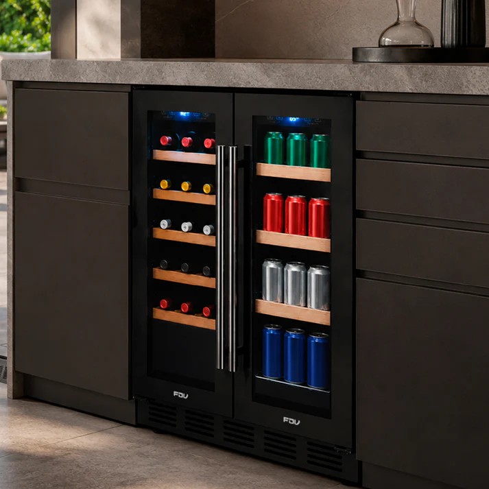 CAVA DE VINOS 20 BOTELLAS + 50 LATAS DUAL ELITE BLACK FDV - 1