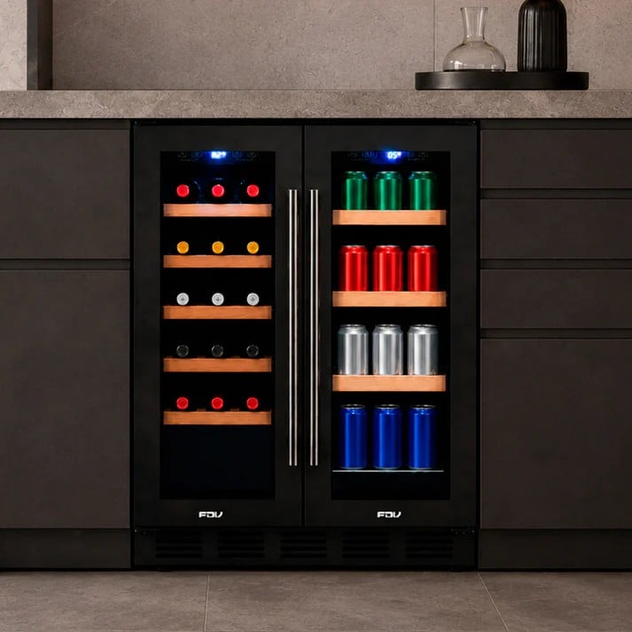 CAVA DE VINOS 20 BOTELLAS + 50 LATAS DUAL ELITE BLACK FDV - 3