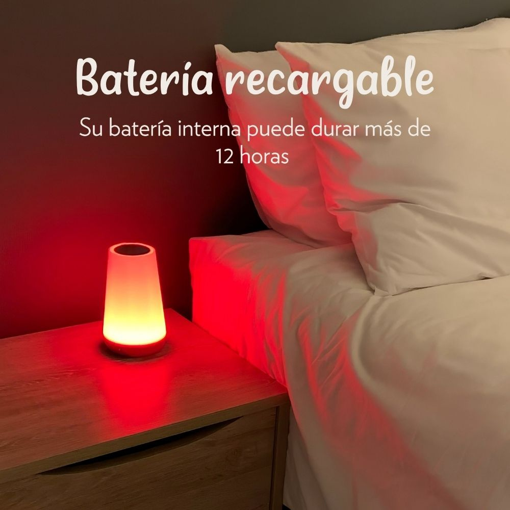 LAMPARA CUENTA OVEJAS LAM001 BLANCO TACTIL RECARGABLE PORTATIL LUZ ROJA NOCTURNA 12 LUCES CONTROL REMOTO BATERIA DURA 15H - 4