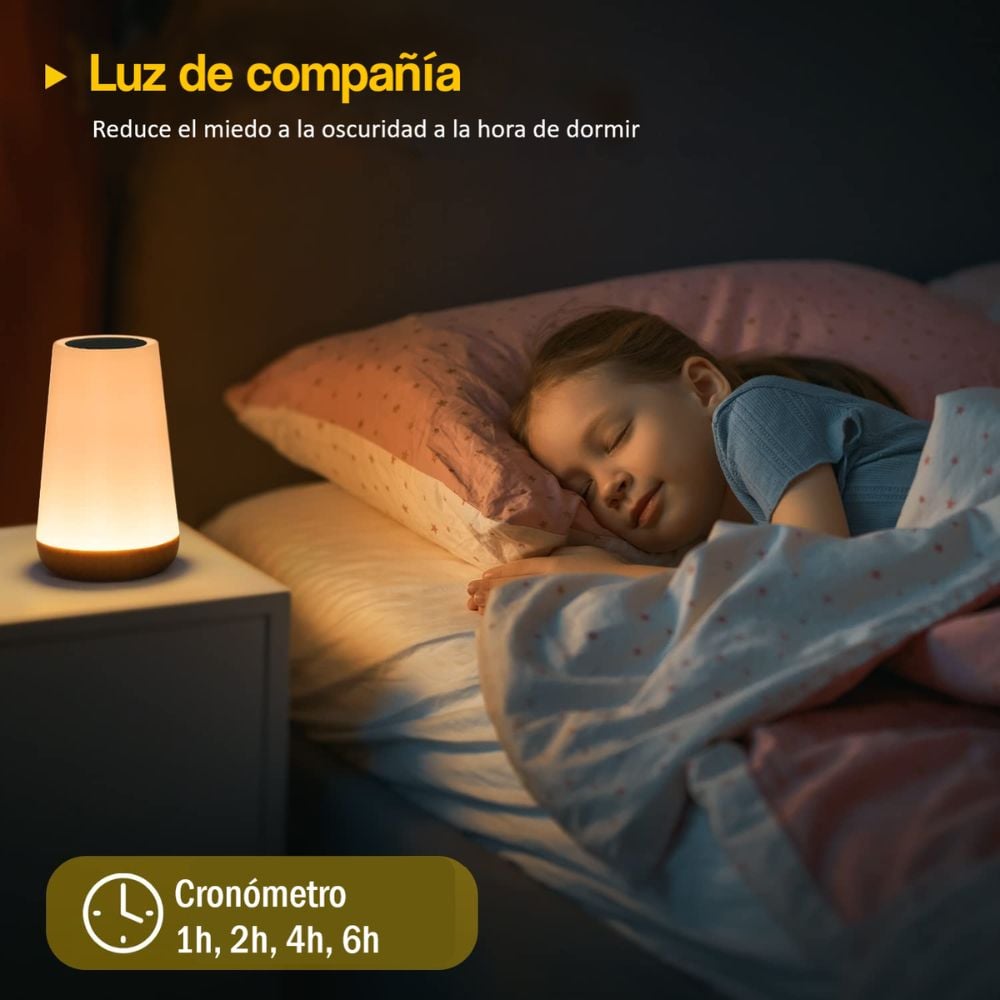 LAMPARA CUENTA OVEJAS LAM001 BLANCO TACTIL RECARGABLE PORTATIL LUZ ROJA NOCTURNA 12 LUCES CONTROL REMOTO BATERIA DURA 15H - 5