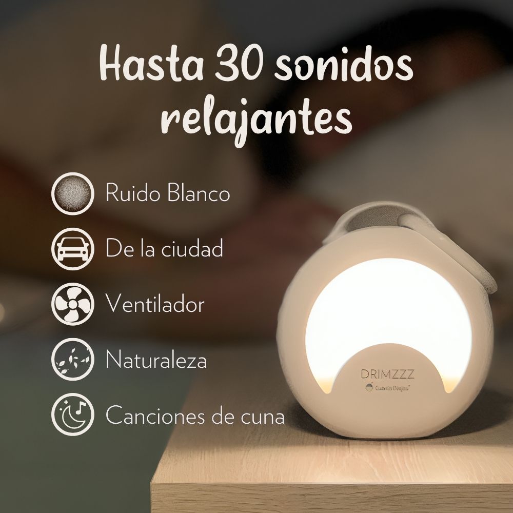 MÁQUINA RUIDO CUENTA OVEJAS DMZ001 BLANCO 30 SONIDOS HASTA 30H + LUZ ROJA NOCHE PARA BEBÉ - 3