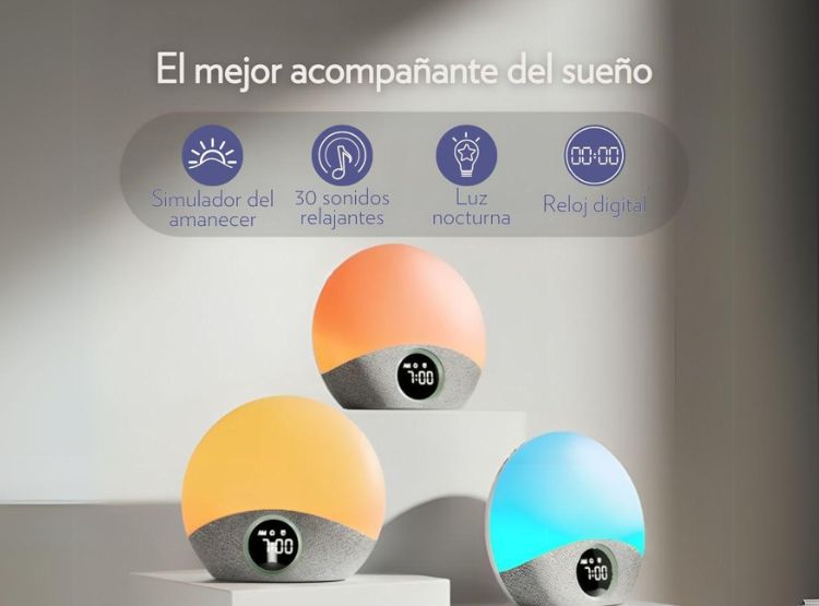 DESPERTADOR CUENTA OVEJAS SWU001 MAQUINA RUIDO BLANCO SUAVE LUZ DEL AMANECER - 2
