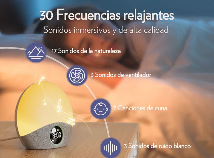 DESPERTADOR CUENTA OVEJAS SWU001 MAQUINA RUIDO BLANCO SUAVE LUZ DEL AMANECER - 5