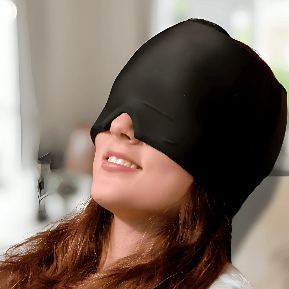 Gorro Terapéutico de Gel para Migraña y Estrés – Cuenta Ovejas - Negro - 1